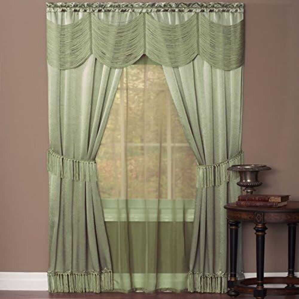 Achim Halley Window Curtain Set Sage/84X56/6 Piece2